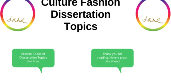 Culture and Fashion Dissertation Topics